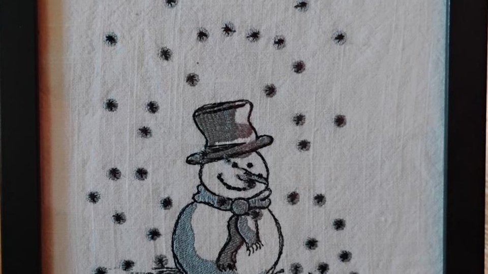 Framed Vintage Snowman